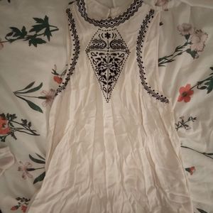 White Flowy Tank from Target with Embroidery